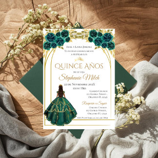 Greenery Floral Mexican Quinceanera Invitation Einladung