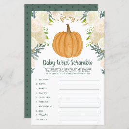 Greenery Floral Pumpkin Fall Word Scramble Game