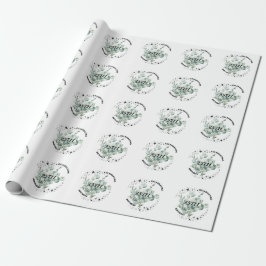 Greenery Floral Sky Star Geburtstagsfeier Geschenkpapier