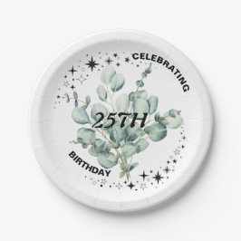 Greenery Floral Sky Star Geburtstagsfeier Pappteller