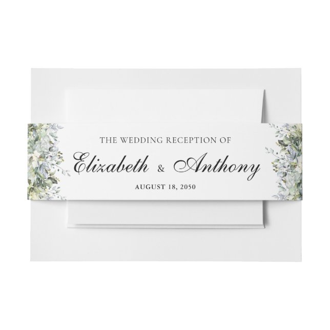 Greenery Floral Wedding Einladung Bly Band (Vorderseite Beispiel)