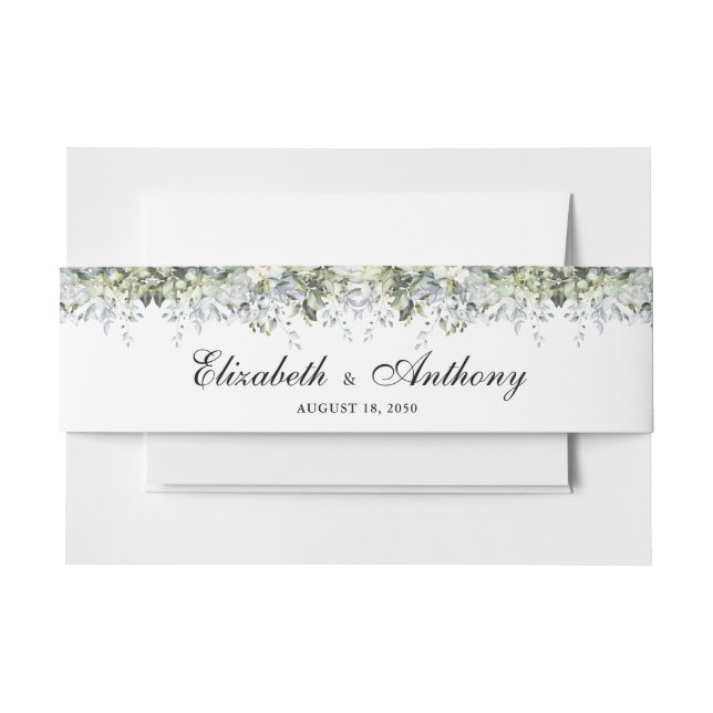 Greenery Floral Wedding Einladung Bly Band (Vorderseite Beispiel)