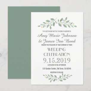 Greenery Floral Wedding Einladungen