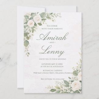 Greenery Floral Wedding Invitation Background Einladung