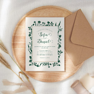 Greenery Floral Winter Wedding Einladung