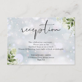 Greenery Floral Winter Wedding Empfang Begleitkarte