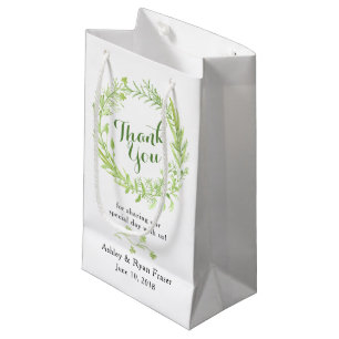 Greenery Floral Wreath Wedding Vielen Dank Kleine Geschenktüte