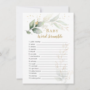 Greenery Foliage Baby Word Scramble Game