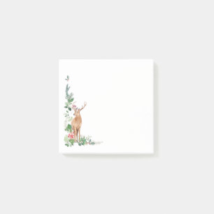 Greenery Foliage Christmas Deer Post-it Klebezettel