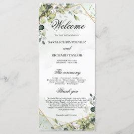Greenery Foliage Imitate Goldene Hochzeit Programm