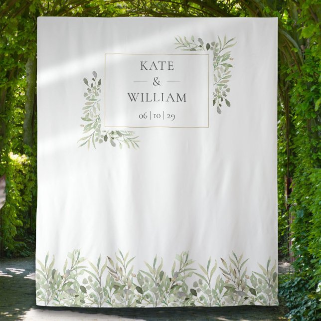 Greenery Foliage Wedding Foto Booth Hintergrund Wandteppich (Greenery Foliage Wedding Photo Booth Backdrop)