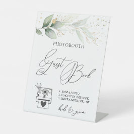 Greenery Foto Guest Book Sign Pedestal Sockelschild