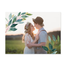 Greenery Foto Wedding Danke Postcard