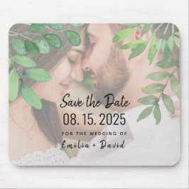 Greenery Foto Wedding Save the Date Mouse Pad Mousepad
