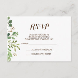 Greenery Frame Grüntöne Hochzeit RSVP Card Einladung