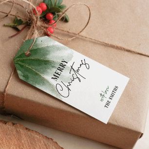 Greenery Frory Weihnachtsgeschenk Tag Wasserfarbe Geschenkanhänger