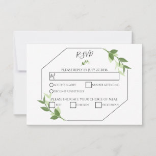 Greenery Garden Blätter Rahmen Hochzeitsszenierung RSVP Karte
