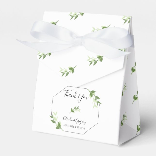 Greenery Garden Blätter Rahmen Wedding Geschenkschachtel (Vorderseite)