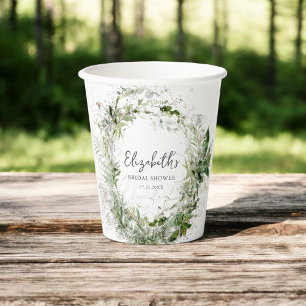 Greenery Garden Brautparty Paper Cups Pappbecher