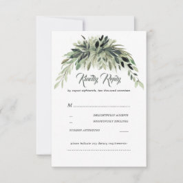 Greenery Garland Wedding RSVP Karte