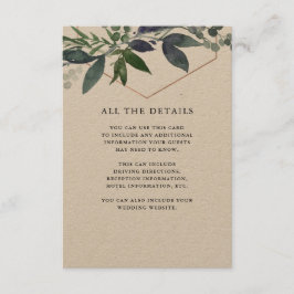 Greenery Geo Kraft | Rose Gold-Hochzeiten Details Begleitkarte