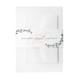 Greenery Geo | Rose Gold Wedding Einladungsbanderole