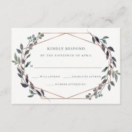 Greenery Geo | Rose Gold Wedding RSVP