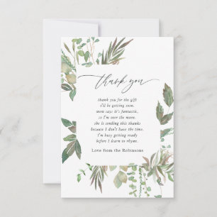 Greenery Geometric Baby Shower Dankeskarte