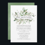 Greenery Geometric Bat Mitzvah Einladung<br><div class="desc">Bio inspirierte Grünfledermaus mitzvah Einladung mit geometrischem Rahmen entwickelt,  um schnell und einfach auf Ihre Event-Spezifikationen angepasst werden.</div>