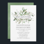 Greenery Geometric Bat Mitzvah Einladung<br><div class="desc">Bio inspirierte Grünfledermaus mitzvah Einladung mit geometrischem Rahmen entwickelt,  um schnell und einfach auf Ihre Event-Spezifikationen angepasst werden.</div>