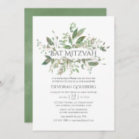 Greenery Geometric Bat Mitzvah