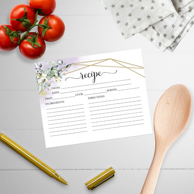 Greenery Geometric Brautparty Rezeptkarten (Von Creator hochgeladen)