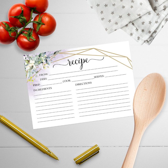 Greenery Geometric Brautparty Rezeptkarten (Von Creator hochgeladen)