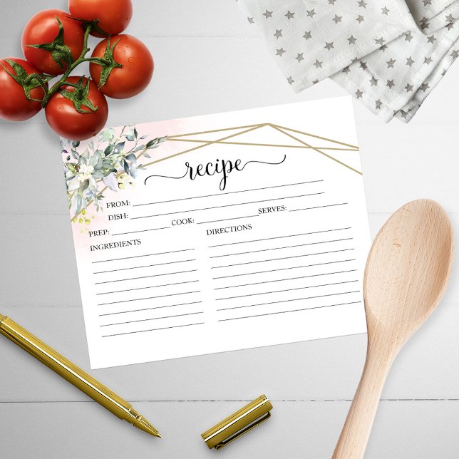 Greenery Geometric Brautparty Rezeptkarten (Von Creator hochgeladen)