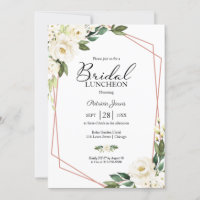 Greenery Geometric Floral Bridal Luncheon Invitati