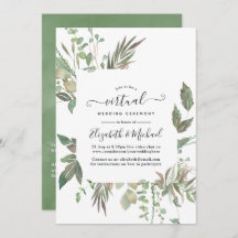 Greenery Geometric Online Virtual Wedding
