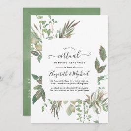 Greenery Geometric Online Virtual Wedding Einladung