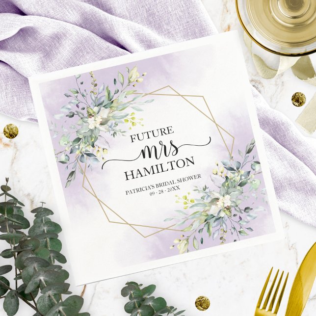 Greenery Geometric Pink Blush Brautparty Napkin Serviette (Von Creator hochgeladen)