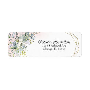 Greenery Geometric Pink Blush Rücksendeadresse