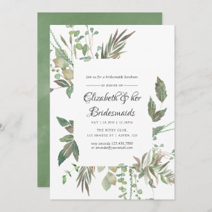 Greenery Geometric Wedding Bridesmaids Luncheon Einladung
