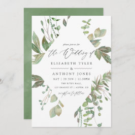 Greenery Geometric Wedding Einladung