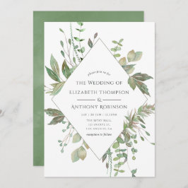 Greenery Geometric Wedding Einladung