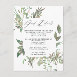 Greenery Geometric Wedding Guest Details Begleitkarte