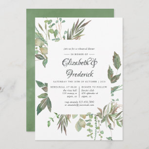 Greenery Geometric Wedding Probe Dinner Einladung