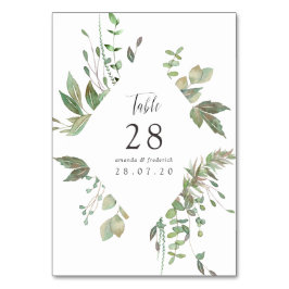 Greenery Geometric Wedding Tischnummer