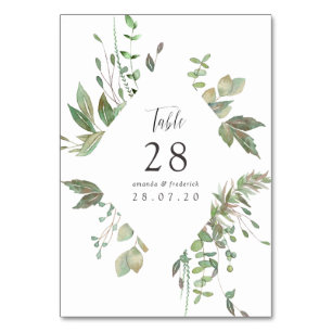 Greenery Geometric Wedding Tischnummer