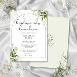 Greenery Gold Arch Bridesmaids Luncheon Einladung<br><div class="desc">Dieses elegante botanische Grün verlasse der Einladung der Goldmeisterin zum Mittagessen personalisiert werden,  mit den Informationen in der schicken Typografie,  mit Ihren Monogramm-Initialen auf der Rückseite. Entwickelt von Thisisnotme©</div>