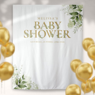 Greenery Gold Baby Shower Foto Hintergrund Wandteppich