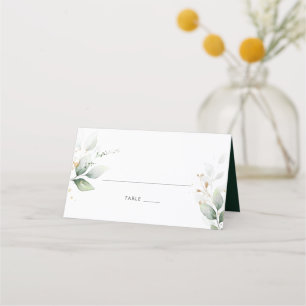 Greenery Gold Blätter Foliage Elegante Wasserfarbe Platzkarte