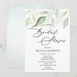Greenery Gold Botanical Blätter Brautparty Einladung